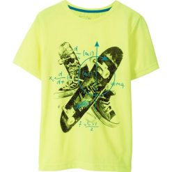 T-shirt bonprix żółty neonowy z nadrukiem. Żółte t-shirty chłopięce bonprix, z nadrukiem, bez rękawów. Za 29,99 zł.