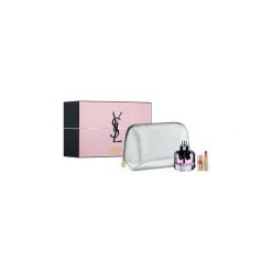 Kosmetyczki damskie: Perfumy Yves Saint Laurent Mon Paris Pour Femme woda perfumowana 90ml + Rouge Volupte Shine pomadka do ust 49 Rose Saint Germain 1,6g + kosmetyczka –