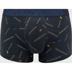 Emporio Armani - Bokserki. Niebieskie bokserki męskie marki Emporio Armani, z elastanu. W wyprzedaży za 129,90 zł.