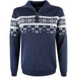 Kama Sweter Damski Merino 5007 M Ciemnoniebieski. Brązowe swetry klasyczne damskie Kama, m, z wełny, z dekoltem woda. Za 565,00 zł.