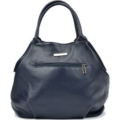 Torebki klasyczne damskie: Skórzana torebka w kolorze granatowym – (S)30 x (W)37 x (G)13 cm