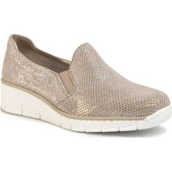Półbuty RIEKER - 53766-41 Grau. Szare półbuty damskie Rieker, ze skóry. Za 239,99 zł.