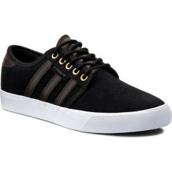 Buty adidas - Seeley BB8458 Cblack/Dbrown/Ftwwht. Czarne buty sportowe damskie marki Adidas, bez wzorów, z zamszu, sportowe. W wyprzedaży za 199,00 zł.
