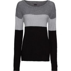 Swetry damskie: Sweter dzianinowy bonprix ciemnoszaro-jasnoszaro-czarny melanż