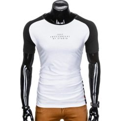 T-SHIRT MĘSKI Z NADRUKIEM S926 - BIAŁY/CZARNY. Czarne t-shirty męskie z nadrukiem marki Ombre Clothing, s. Za 29,00 zł.
