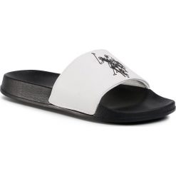 Klapki U.S. POLO ASSN. - Aquarius Club FUN4105S0/Y1 Blk/Whi. Białe klapki męskie U.S. Polo Assn., ze skóry ekologicznej, bez zapięcia. Za 109,00 zł.