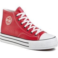 Trampki BIG STAR - GG274014 Red. Czerwone półbuty damskie BIG STAR, bez wzorów, z gumy, bez zapięcia. Za 149,00 zł.