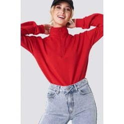 Bluzy damskie: NA-KD Bluza z suwakiem – Red