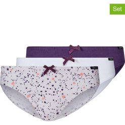 Figi (3 pary) w kolorze fioletowym i białym. Białe majtki dziewczęce Skiny Girls. W wyprzedaży za 45,95 zł.