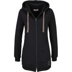 Długa bluza rozpinana bonprix czarny. Czarne bluzy damskie marki bonprix, bez wzorów, z długim rękawem, długie, z kapturem. Za 74,99 zł.