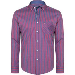 Koszula w kolorze niebiesko-czerwonym. Czerwone koszule męskie Giorgio di Mare, s, w paski, button down, bez rękawów. W wyprzedaży za 128,95 zł.