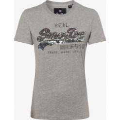 Superdry - T-shirt damski, szary. Szare t-shirty damskie Superdry, m, z haftami, glamour, bez kołnierzyka. Za 159,95 zł.