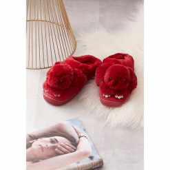 Bordowe Kapcie Fluffy Tail. Zielone kapcie damskie marki other, l, prążkowane. Za 49,99 zł.