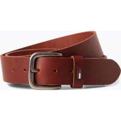 Tommy Jeans - Męski pasek skórzany, beżowy. Brązowe paski męskie Tommy Jeans, w paski, z jeansu. Za 179,95 zł.