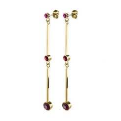 Kolczyki damskie: Kolczyki w kolorze złotym z kryształami Swarovski