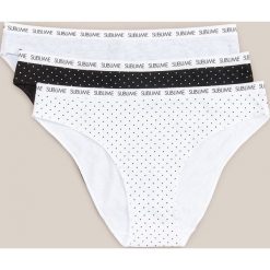 Bawełniane majtki 3 pack - Czarny. Czarne majtki damskie Reserved, s, z bawełny. Za 49,99 zł.