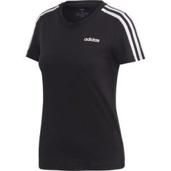 Koszulka ADIDAS ESSENTIALS 3-STRIPES DP2362. Czarne t-shirty damskie Adidas, w paski, z bawełny, bez kołnierzyka, bez rękawów, bez kaptura. Za 89,00 zł.