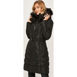 Dkny - Kurtka. Czarne kurtki damskie DKNY, s, w paski, z poliesteru, długie, z kapturem. W wyprzedaży za 759,90 zł.