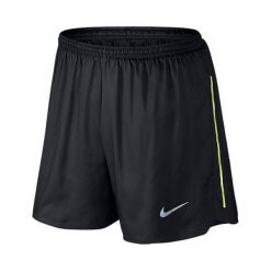 Nike 5 "NIKE RACING SHORT, 10 | URUCHOMIENIE | MĘŻCZYZNA | KRÓTKI | CZARNY / ODBLASKOWY SILV | L. Czarne spodenki i szorty męskie Nike, m, bez wzorów, krótkie. W wyprzedaży za 166,99 zł.