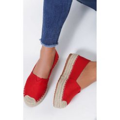 Czerwone Espadryle Circumspect. Czerwone espadryle damskie marki Inny, bez wzorów, bez obcasa, na płaskiej podeszwie. Za 89,99 zł.