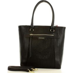 MONNARI Miejska torebka shopper bag czarny. Czarne shopper bag damskie Monnari, w paski, ze skóry ekologicznej, na ramię. Za 179,00 zł.
