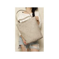 Shopper bag XL beżowa torba na zamek Vegan. Brązowe shopper bag damskie Hairoo, w paski. Za 155,00 zł.
