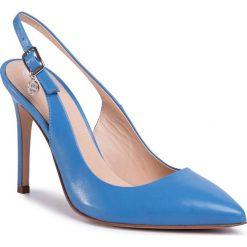 Sandały SOLO FEMME - 34209-A8-I59/000-05-00 Błękitny. Niebieskie klapki damskie Solo Femme, bez wzorów, ze skóry, bez obcasa, na obcasie. Za 339,00 zł.