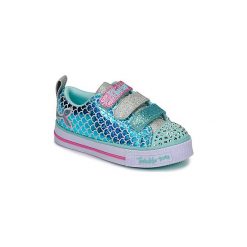 Buty Dziecko Skechers TWINKLE LITE. Niebieskie trampki dziewczęce Skechers, bez wzorów, bez zapięcia. Za 199,20 zł.