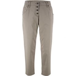 Chinosy damskie: Spodnie chino „papertouch” 7/8, WIDE bonprix kamienisty