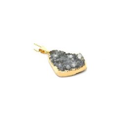 Naszyjnik Agat Druza Grafit złoto. Szare naszyjniki damskie marki Brazi druse jewelry, pozłacane. Za 170,00 zł.