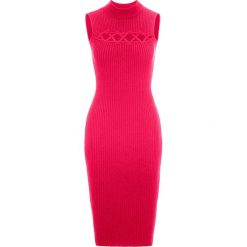 Sukienka bonprix czerwony. Czerwone sukienki hiszpanki bonprix, z krótkim rękawem, mini, dopasowane. Za 79,99 zł.