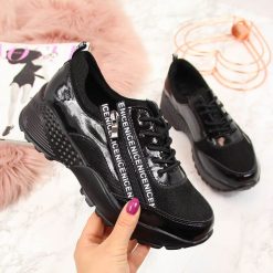 Sneakersy skórzane damskie na koturnie czarne T.Sokolski. Czarne półbuty damskie T. Sokolski. Za 159,99 zł.