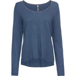 Sweter bonprix niebieski dżins - różowobrązowy. Niebieskie swetry damskie bonprix, bez wzorów, bez rękawów, bez kaptura. Za 79,99 zł.