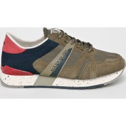 Napapijri - Buty. Zielone buty sportowe męskie Napapijri, ze skóry, na sznurówki. W wyprzedaży za 349,90 zł.