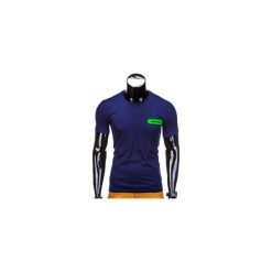 T-shirty męskie: T-SHIRT MĘSKI BEZ NADRUKU S824 – GRANATOWY