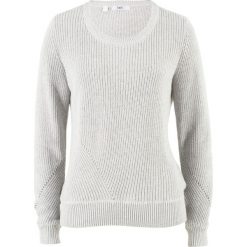 Sweter bawełniany, długi rękaw bonprix jasnoszary melanż. Szare bez kategorii bonprix, melanż, z bawełny. Za 54,99 zł.