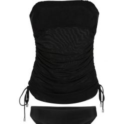Tankini z topem bandeau (2 części) bonprix czarny. Czarne stroje kąpielowe damskie bonprix, bez wzorów. Za 134,99 zł.