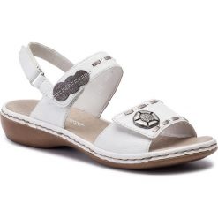 Sandały RIEKER 65972-81. Sandały damskie Rieker, bez wzorów, bez obcasa, bez zapięcia. Za 249,99 zł.