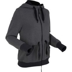 Bluzy damskie: Bluza rozpinana, długi rękaw bonprix szary melanż
