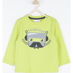 Koszulka. Zielone t-shirty chłopięce z długim rękawem marki ROBOTS, z aplikacjami, z elastanu. Za 14,90 zł.