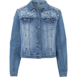 Cellbes Kurtka dżinsowa z wzorzystym karczkiem denim blue female niebieski 62/64. Niebieskie kurtki damskie Cellbes, bez wzorów, z denimu. Za 259,00 zł.