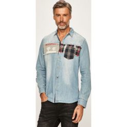 Desigual - Koszula. Niebieskie koszule męskie Desigual, xl, bez wzorów, z bawełny, klasyczne, z klasycznym kołnierzykiem, z długim rękawem. W wyprzedaży za 249,90 zł.
