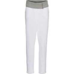Spodnie dresowe bonprix biało - jasnoszary melanż. Białe spodnie dresowe damskie bonprix, melanż, z dresówki. Za 54,99 zł.