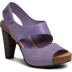 Sandały NESSI - 42103 Fiolet 11. Fioletowe klapki damskie Nessi, bez wzorów, ze skóry, bez obcasa, na obcasie. Za 239,00 zł.