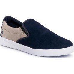 Tenisówki ETNIES - Veer Slip 4101000527 Navy/Tan 468. Niebieskie półbuty męskie Etnies, bez wzorów, ze skóry, eleganckie, bez zapięcia. W wyprzedaży za 259,00 zł.