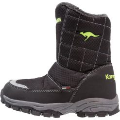 KangaROOS PUDDLE Śniegowce jet black/lime. Czarne buty chłopięce zimowe KangaROOS, z materiału. W wyprzedaży za 146,30 zł.