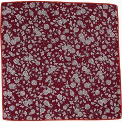 Bordowa Elegancka Poszetka w Kwiaty -ALTIES- Męska POSZALTTANIA0249. Czerwone poszetki męskie Alties, w kwiaty, z materiału, eleganckie. Za 16,90 zł.