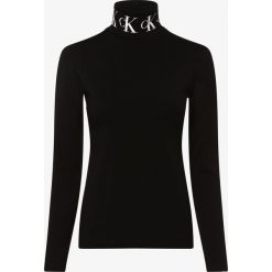 Calvin Klein Jeans - Damska koszulka z długim rękawem, czarny. Czarne koszulki damskie Calvin Klein Jeans, s, z napisami, z jeansu, z golfem, z długim rękawem. Za 269,95 zł.