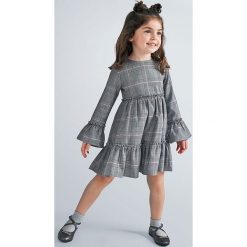 Mayoral - Sukienka dziecięca 98-134 cm. Szare sukienki dziewczęce Mayoral, bez wzorów, z elastanu, z długim rękawem, długie, mini, rozkloszowane. Za 175,90 zł.