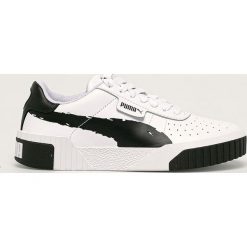 Puma - Buty Cali Brushed. Białe buty sportowe damskie Puma, bez wzorów, ze skóry, sportowe. W wyprzedaży za 339,90 zł.